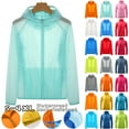 thumbnail image 1 of BiZtdJrK Rain Jacket Women Men Outdoor Riding Sports Windproof Jackets Lightweight Sun Protection Hooded Waterproof Raincoat with Pockets Green S Clearance Sales Today Sales Prime, 1 of 8