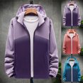 thumbnail image 1 of BiZtdJrK Rain Jacket Women's Plus Size Waterproof Breathable Raincoat Fall Casual Detachable Hood Sport Windbreaker Outdoor Zip Up Raincoat with Pockets Sales Prime Purple 3XL, 1 of 9