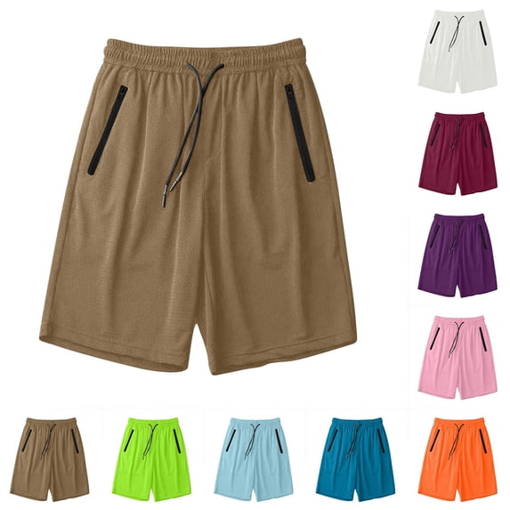 BiZtdJrK Running Shorts for Men Big and Tall Drawstring Athletic Shorts Comfy Lightweight Workout Sport Shorts with Zipper PocketsBirthday GiftWhiteXXXL