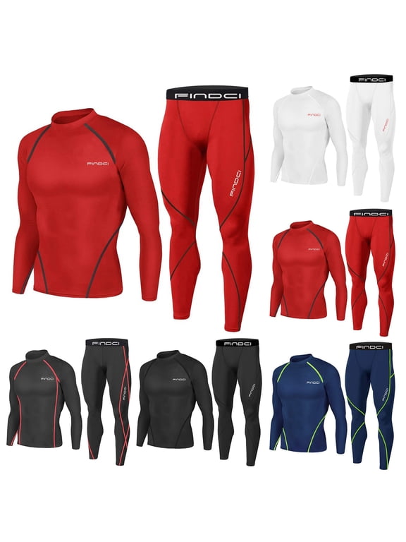 Sale Of The Day Clearance Men Athletic Sports 2 Piece Compression Shirt + Pants Skin-Tight Long Sleeves Quick Dry Fitness Tracksuit Gym Yoga Suits Black M