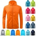 thumbnail image 1 of BiZtdJrK Sales of The Day Lightning! Rain Jacket Women Men Outdoor Riding Sports Windproof Jackets Lightweight Sun Protection Hooded Waterproof Raincoat with Pockets Green M, 1 of 9