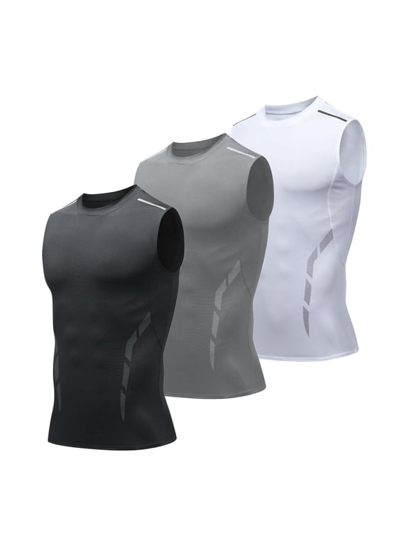 Seamless Tank Tops for Men Quick Dry Sleeveless Compression Shirts Lightweight Stretch Training Sport Tanks Shirt White XL