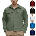 thumbnail image 1 of BiZtdJrK Shirt Jacket for Men Twill Casual Button Down Shirts Western Cowboy Work Shirt Lightweight Shacket with Pockets Army Green XXXXL, 1 of 10