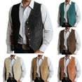thumbnail image 1 of BiZtdJrK Sleeveless Vintage Jackets for Men Faux Suede Button Down Dress Vest V Neck Business Casual Waistcoat Black M, 1 of 8
