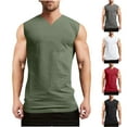thumbnail image 1 of BiZtdJrK Slim Fit Tank Shirt for Men V Neck Sleeveless Gym Workout Shirts Solid Running Athletic T-Shirt Summer Undershirts Gray L, 1 of 9