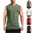thumbnail image 1 of BiZtdJrK Mens Workout Tank Tops Loose Fit V-Neck Sleeveless Shirts Solid Color Gym Muscle Tee Summer Beach Outfits Red XXL, 1 of 10