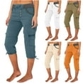 thumbnail image 1 of BiZtdJrK Solid Capris for Women Knee Length Jogger Hiking Cargo Pants Lightweight Slim Fit Outdoor Capri Pant with Pockets Brown M, 1 of 7