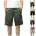 thumbnail image 1 of BiZtdJrK Solid Cargo Shorts for Men Knee Length Casual Cotton Shorts Baggy Jogger Athletic Shorts Comfy Outdoor Shorts with Pockets Army Green M, 1 of 9