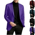 thumbnail image 1 of BiZtdJrK Solid Sport Jackets for Men Notched Lapel Two Button Long Sleeve Casual Blazers Comfy Suit Jacket with Pockets Blue M, 1 of 6