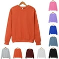 thumbnail image 1 of BiZtdJrK Solid Sweatshirts for Women Long Sleeve Crew Neck Casual Pullover Tops Loose Fit Basic Fall Sweatshirt Orange XXL, 1 of 5