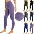 thumbnail image 1 of BiZtdJrK Solid Yoga Leggings for Women Tummy Control Butt Lifting Workout Gym Pants Seamless Stretch High Waisted Leggings on sale clearance Gray XXL, 1 of 10