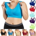 thumbnail image 1 of BiZtdJrK Womens Camisole Crop Tank Tops with Built in Bra Plus Size Padded Wireless Sports Bras Workout Fitness Running Yoga Top, White, XXXXL, 1 of 10