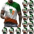 thumbnail image 1 of BiZtdJrK St Patricks Day Shirts for Men Color Block Shamrock T-Shirt Big and Tall Casual Crew Neck Short Sleeve Tops Green Clover Irish T Shirt Limited Time Sales Green XXL, 1 of 4