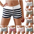 thumbnail image 1 of BiZtdJrK Striped Shorts for Women Colorblock Button Front Elastic Low Waist Shorts Comfy Slim Fit Pajama Shorts Dark Gray M, 1 of 7
