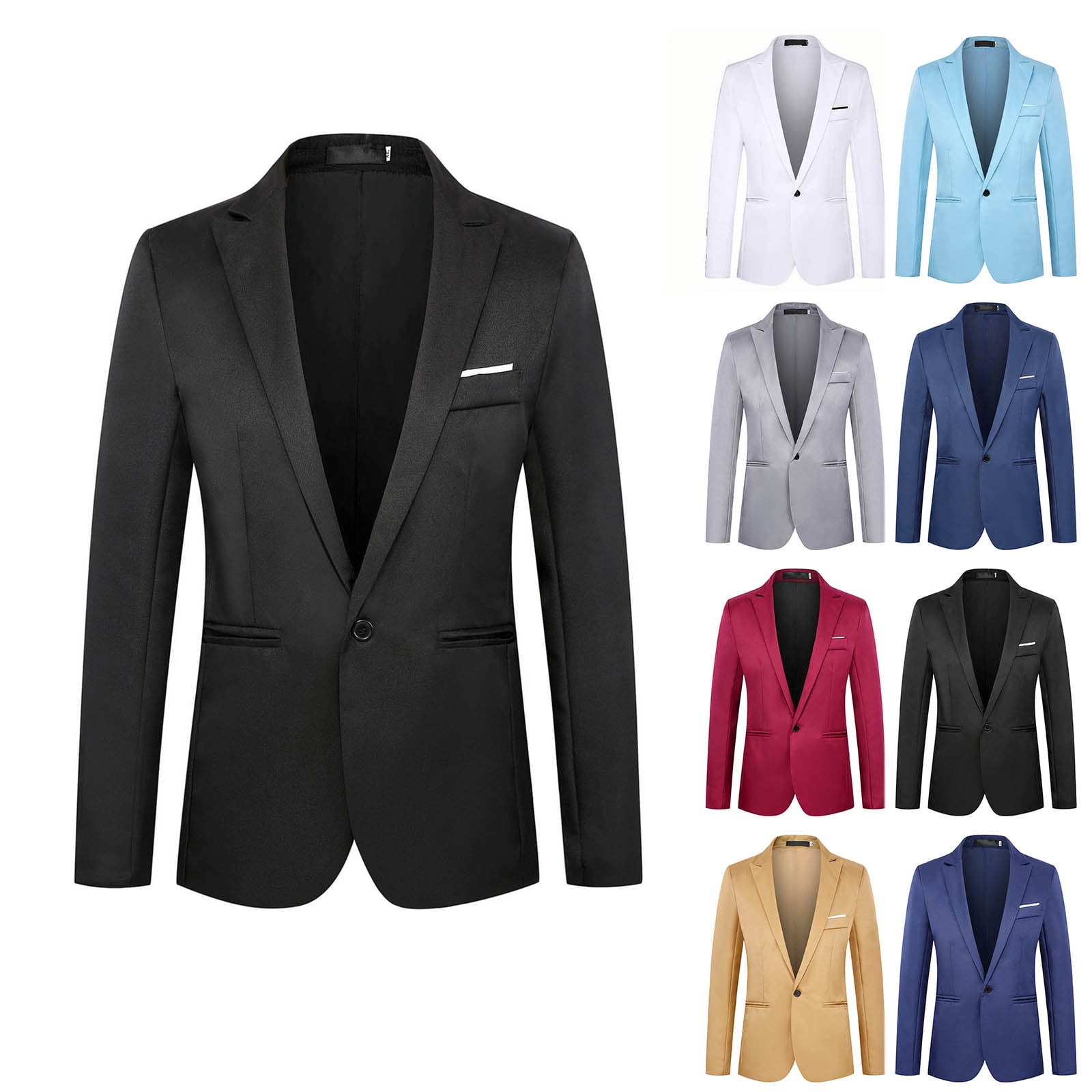 BiZtdJrK Stylish Sport Jacket for Men Big and Tall One Button Business ...