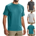 thumbnail image 1 of BiZtdJrK Summer Quick Dry Workout Shirts for Men Moisture Wicking Basic Tees Tops Crewneck Running Athletic Gym T-Shirts, Gray, M, 1 of 6