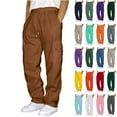 thumbnail image 1 of BiZtdJrK Sweatpants for Men Baggy Open Bottom Joggers Pants Solid Casual Straight Leg Stretch Workout Athletic Pants with Pockets Light Blue S Ofertas Flash Del Dia, 1 of 5