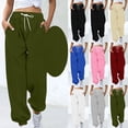thumbnail image 1 of BiZtdJrK Sweatpants Women Drawstring Elastic High Waist Joggers Solid Loose Fit Casual Fall Sweat Pants with Pockets Black XXL, 1 of 6
