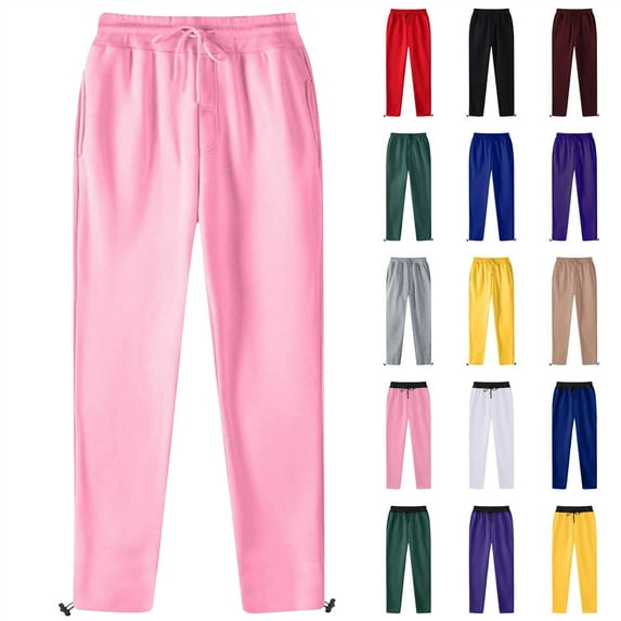 BiZtdJrK Sweatpants for Men Fall Fashion Workout Gym Joggers Pants Casual Open Bottom Straight Yoga Trouser with Pockets, Yellow, XXXL
