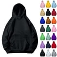 thumbnail image 1 of BiZtdJrK Sweatshirt for Teen Long Sleeve Drawstring Hoodies Womens Winter Fall Solid Athletic Pullover Tops with Pocket Streetwear Black L, 1 of 9