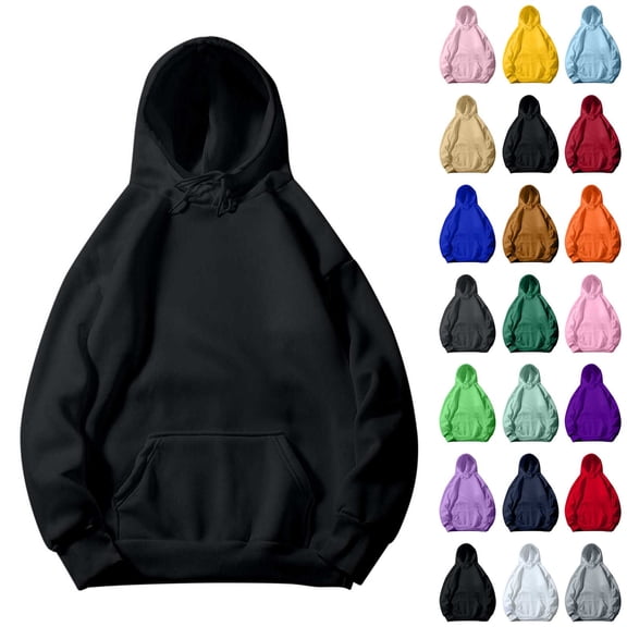 BiZtdJrK Sweatshirt for Teen Long Sleeve Drawstring Hoodies Womens Winter Fall Solid Athletic Pullover Tops with Pocket Streetwear Orange L