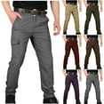 thumbnail image 1 of BiZtdJrK Tactical Cargo Pants for Men Outdoor Water Resistant Quick Dry Work Trousers Solid Causal Ripstop Hiking Pants with Multi Pocket, Brown, XXXL, 1 of 5