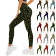thumbnail image 1 of BiZtdJrK Today Prime Sales Leggings for Women High Waisted Butt Lifting Yoga Pants Fashion Leopard Print Tights Casual Tummy Control Workout Legging Pants Red M, 1 of 6