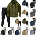 thumbnail image 1 of BiZtdJrK Track Suits 2 Piece Sets for Men Zip Up Hooded Sport Jackets Matching Sweatpants Casual Sweatsuits with Pockets, Army Green, XXL, 1 of 4