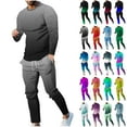 thumbnail image 1 of BiZtdJrK Track Suits for Men Gradient Print 2 Piece Outfits Casual Round Neck Long Sleeve Tshirts Matching Drawstring Elastic Waist Joggers Pants Sets Green 5XL, 1 of 8