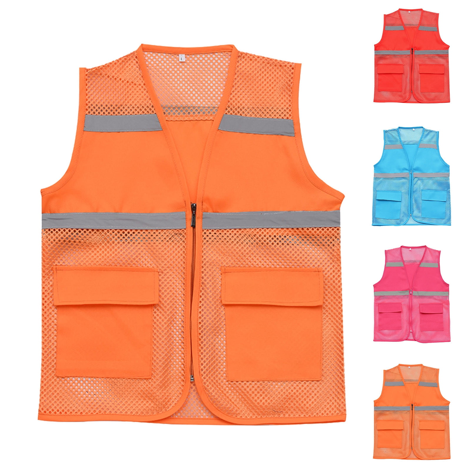 BiZtdJrK Travel Vest for Men with Pockets & Reflective Stripe ...