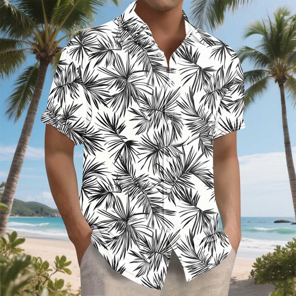 BiZtdJrK Tropical Floral Hawaiian Shirt for Men Big and Tall Lapel Short Sleeve Button Down Shirts Lightweight Loose Travel Vacation Tops Multicolor XXXXXL