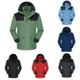 thumbnail image 1 of BiZtdJrK Unisex Hooded Skiing Jackets Men and Women Plus Size Rain Jacket Fall Winter Warm Hooded 3 in 1 Rain Coat Outdoor Riding Suit Coat Todays Sales Dark Blue 4XL, 1 of 5