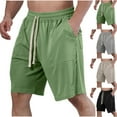 thumbnail image 1 of BiZtdJrK Vacation Sale, Mens Athletic Shorts Casual Ripped Breathable Gym Workout Running Shorts Summer Drawstring Elastic Waist Sweat Shorts with Pockets Army Green M, 1 of 8