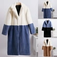 thumbnail image 1 of BiZtdJrK Vacation Sale Women's Fashion Winter Coats Fuzzy Fleece Long Jackets Outdoor Faux Fur Warm Outerwear Casual Lapel Open Front Cardigans Khaki XXL, 1 of 6