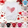 thumbnail image 1 of BiZtdJrK Valentines Shirts for Women Funny Cute Love Heart Print Tee Tops Trendy Round Neck Short Sleeve Tees Black S, 1 of 6