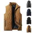 thumbnail image 1 of BiZtdJrK Warm Vest for Men Big and Tall Sleeveless Puffer Jacket Full Zip Outdoor Winter Cotton Vests with Zipper Pockets Black XXXXXL, 1 of 4