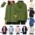 thumbnail image 1 of BiZtdJrK Waterproof Rain Jacket Women Zip Up Long Sleeve Packable Raincoats Lightweight Trench Coat with Pockets Purple S, 1 of 9