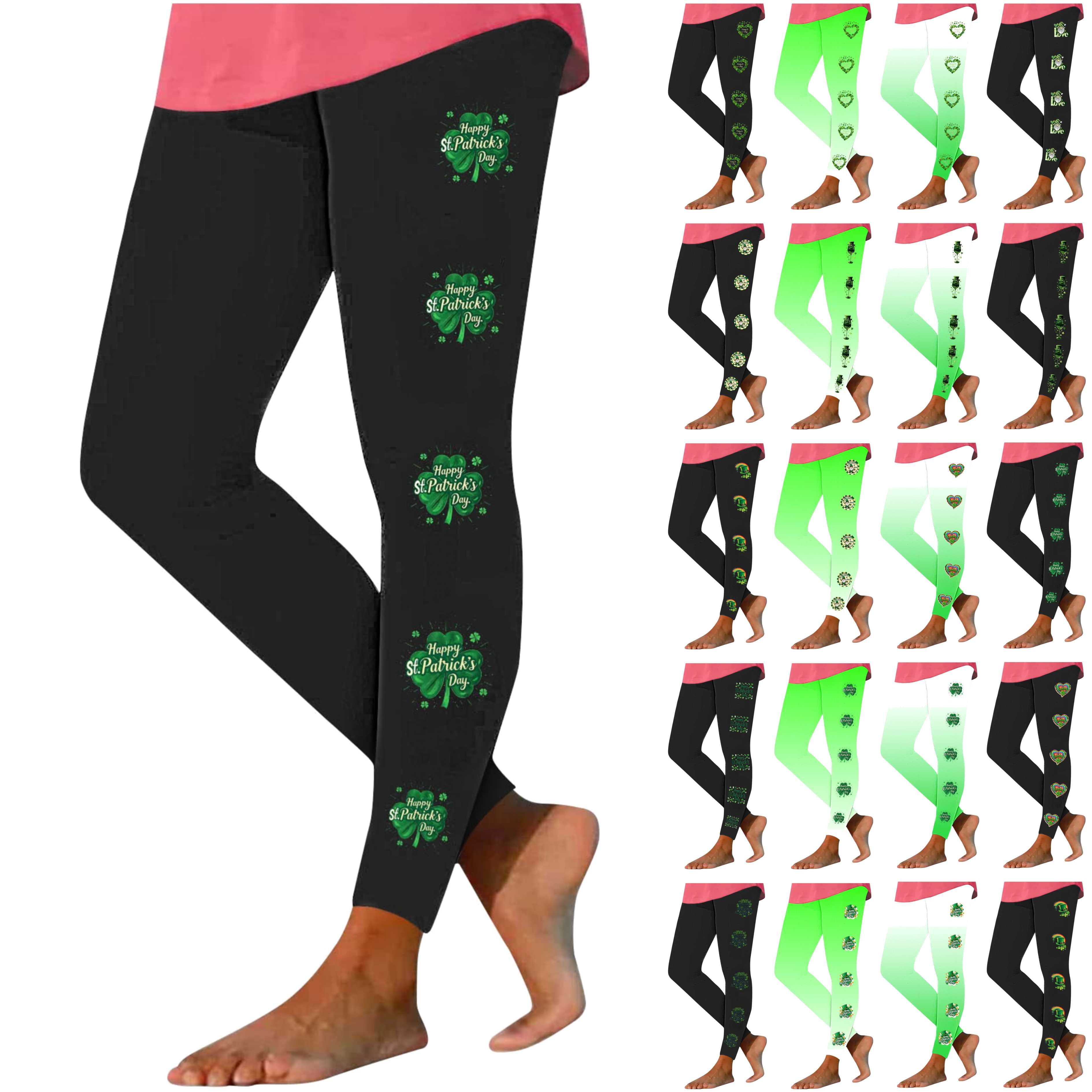 St Patrick's Day Shamrock Print Pattern Women Leggings