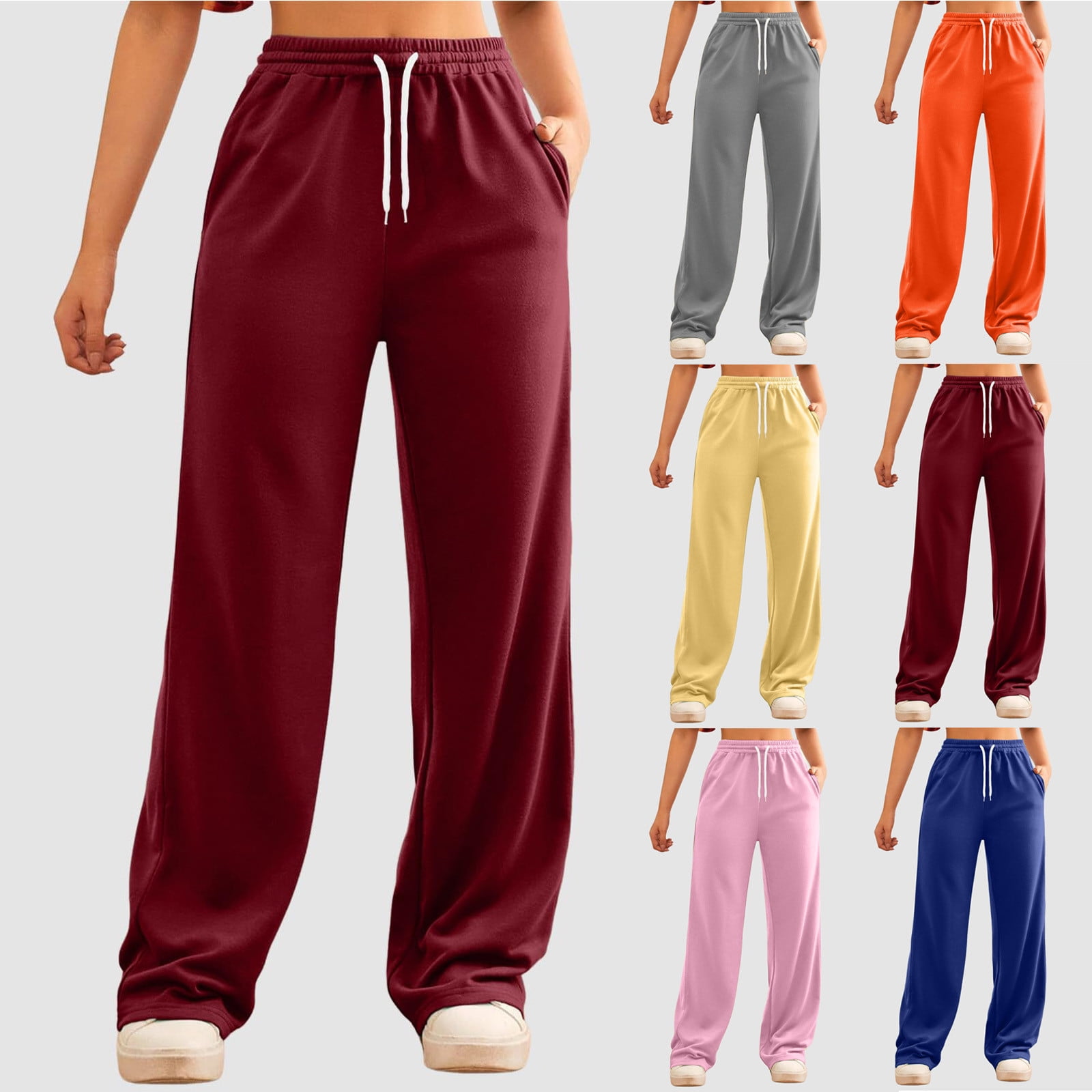 BiZtdJrK Wide Leg Sweat Pants for Women Loose Fit Jogger Sport Pants