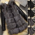 thumbnail image 1 of BiZtdJrK Winter Jackets for Women Warm Faux Fur Jacket Fashion Leather Long Sleeve Coat Casual Loose Plush Outerwear Today Sales Gray M, 1 of 6