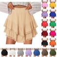 thumbnail image 1 of BiZtdJrK Women Ballet Tutu Skirts Asymmetrical Hem Ruffle Tiered Boho Beach Mini Skirt Fashion Travel Vacation Summer Gauze Skirts Hot Pink XL, 1 of 5