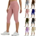 thumbnail image 1 of BiZtdJrK Women Butt Lifting Capri Leggings with Pockets Seamless High Waisted Workout Yoga Capris Lightweight Stretch Running Athletic Leggings on sale clearance 2025 Army Green S, 1 of 9