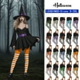 thumbnail image 1 of BiZtdJrK Women Halloween Leggings Striped Color Block Print Funny Casual Legging Lightweight Soft Stretch Lounge Tights Black S, 1 of 10