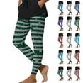 thumbnail image 1 of BiZtdJrK Women High Waist Leggings Bowknot Striped Print Christmas Tight Pants Full Length Fitted Gym Yoga Pants Green L, 1 of 10