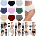 thumbnail image 1 of BiZtdJrK Women High Waisted Cotton Underwear Soft Breathable Elastic Triangle Underwear Seamless Full Coverage Brief 5 Pack, Gray, XS, 1 of 3