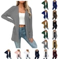 thumbnail image 1 of BiZtdJrK Women Lightweight Sweater Cardigan Long Sleeve Open Front Cardigans Loose Fit Casual Fall Outerwear with Pockets Blue XL, 1 of 8