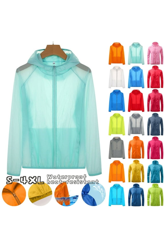 Women Men Waterproof Jacket Outdoor Bicycle Sports Windbreaker Windproof Coat Lightweight Hooded Softshell Rain Jacket for Running Travel Hiking Hot Pink XXL