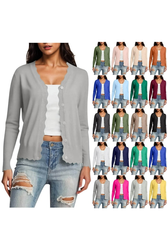 BiZtdJrK Women's Button Down Knit Shrugs Sweater Solid Casual Long Sleeve V-Neck Cardigans Fall Going Out Tops Black XXL Camisas Para Hombres