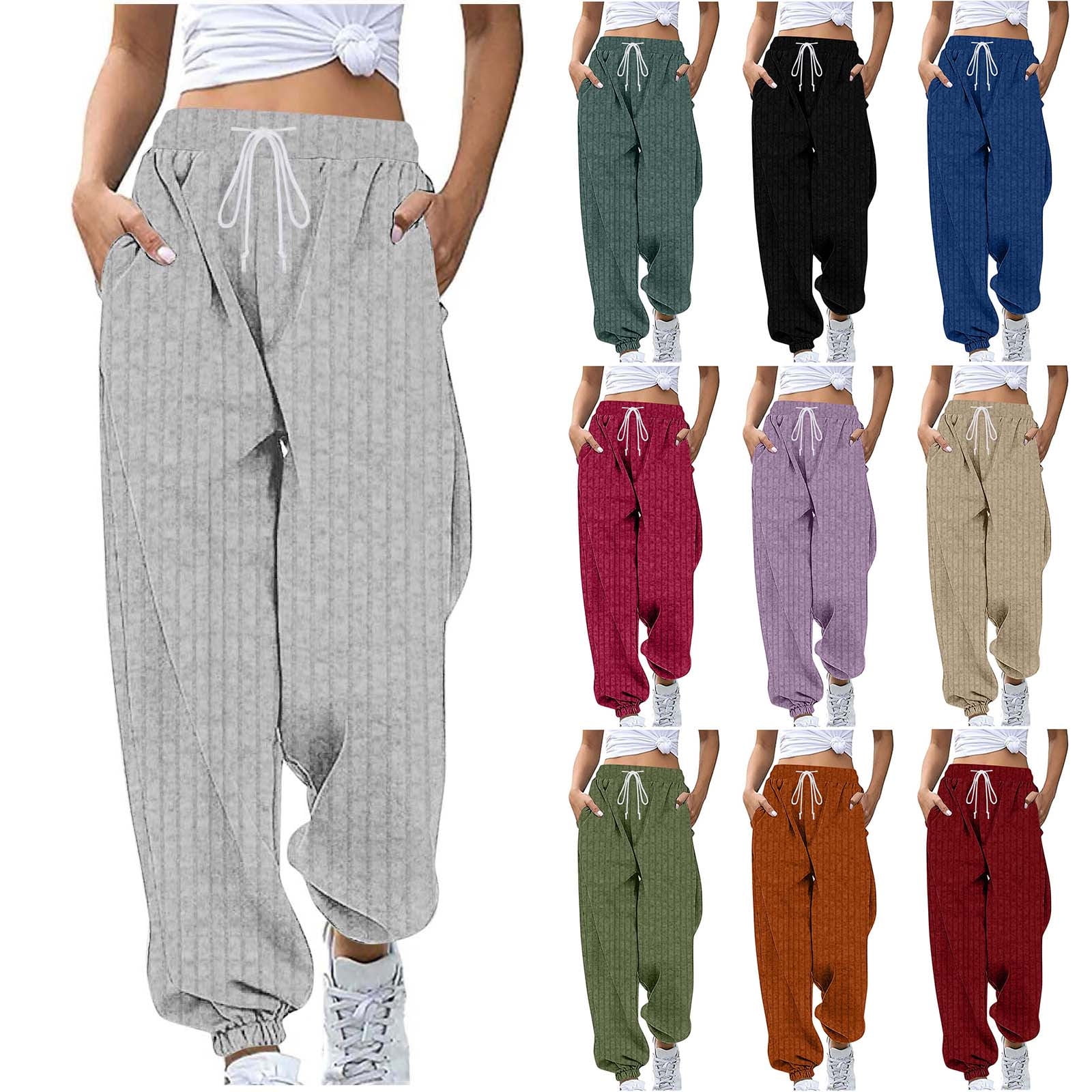 Orange Pockets Ankle-length High Waist Joggers
