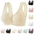 thumbnail image 1 of BiZtdJrK Women's Comfort Sports Bras Zipper Wireless Breathable Yoga Bra Support Lounge Underwear, Beige, 46/105, 1 of 3